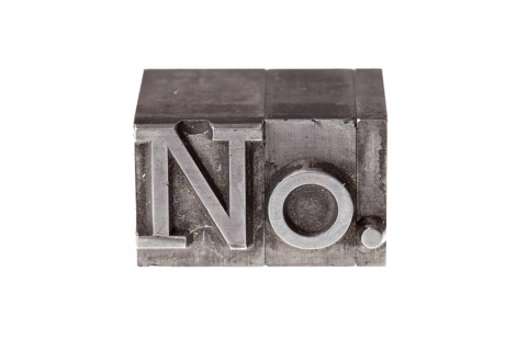 Old lead letters froming the abbreviation 'No.'