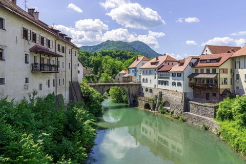 Old town on the river Sora