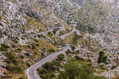 Winding mountain road to Sa Calobra