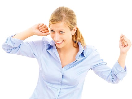 Young woman looking excited and happy
