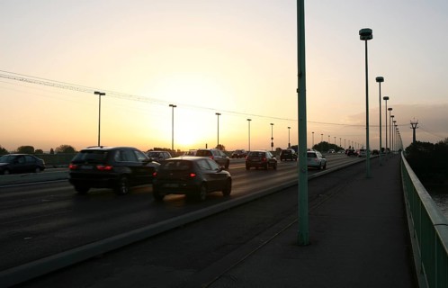 Traffic at sunrise