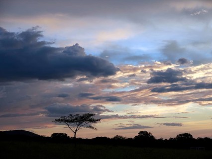 Evening sky at dusk in the Ricon de la Vieja National Park
