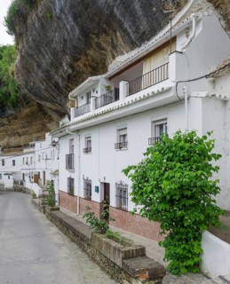 Houses built into rock