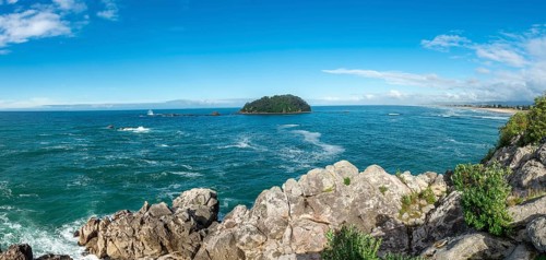 View of Motiti Island from Moturiki Peninsula