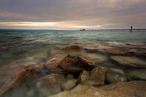 Early morning on the shores of Lake Constance near Altnau