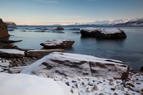 Ullsfjord near Oldervik in winter