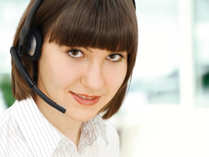 Businesswoman wearing a headset