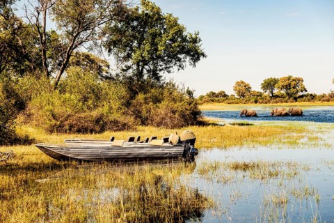 Boat on riverbank