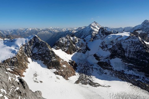 View from Titlis Mountain towards the Central Swiss Alps