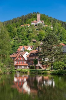 Stadtsee lake with Burg Liebenzell Castle