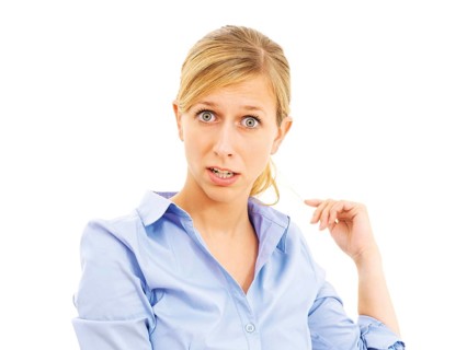 Young woman looking surprised