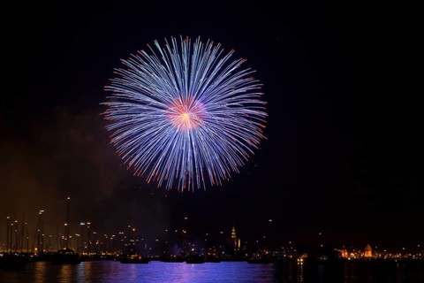 Fireworks during Seenachtsfest festival in Konstanz
