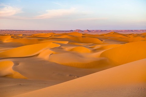Evening light in the sanddunes of the Sahara