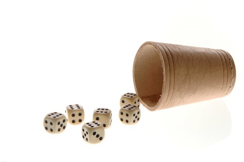 Dice with a dice cup