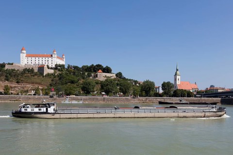 Cargo ship on the Danube