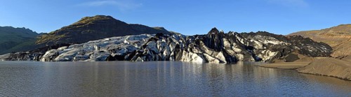 Panorama of the glacier Solheimajokull