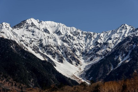 Volcano Mount Hotaka with snow