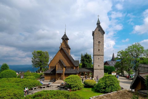 Romanesque stave church Wang with bell tower