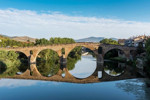 Romanesque bridge over Arga river