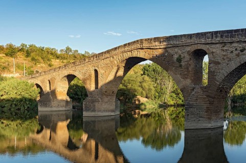 Romanesque bridge over Arga river
