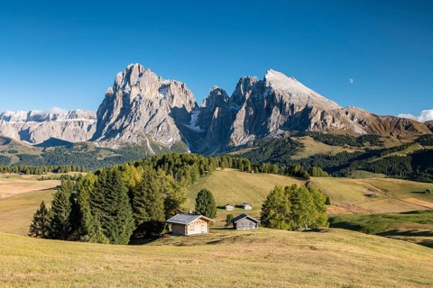 Alpine huts on the Seiser Alm