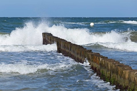 Stormy surf at groyne