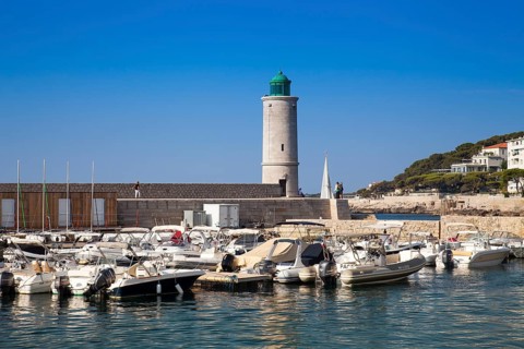 The lighthouse at the marina of Cassis
