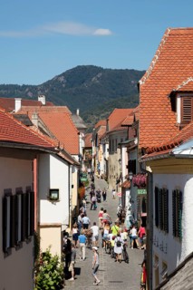 Tourists in the pedestrian zone