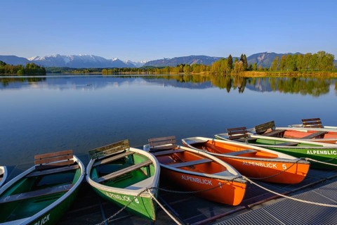 Rowing boats on the shores of Lake Staffelsee