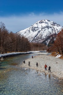 Visitors at the Azusa River