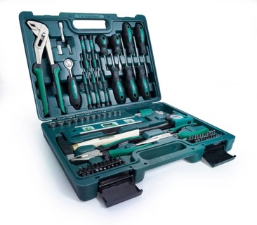 Tool case with various screwdrivers