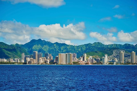 Landscape of high Buildings at the beach