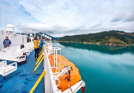 View from ferry into the fjord