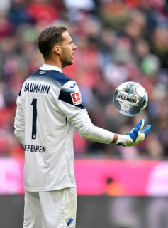 Goalkeeper Oliver Baumann TSG 1899 Hoffenheim with ball