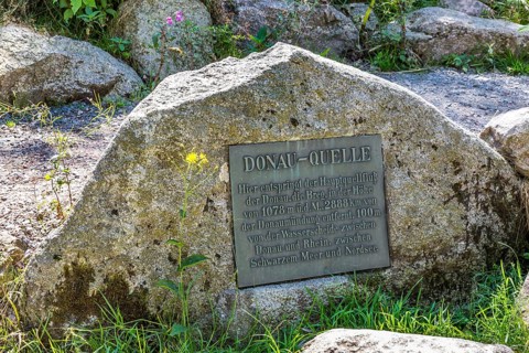 Commemorative plaque at the Danube spring