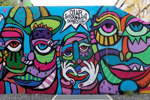 Colourful faces