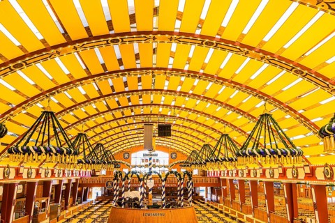 Set-up of Lowenbrau marquee