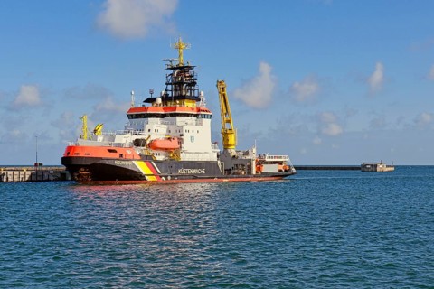 Coast Guard Ship in Port
