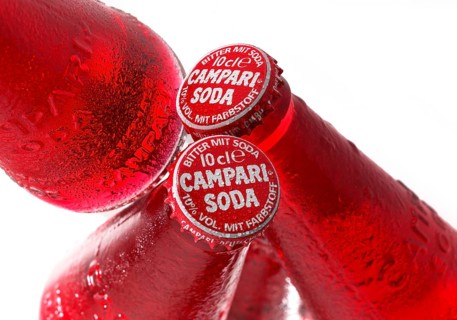 Three Campari soda bottles