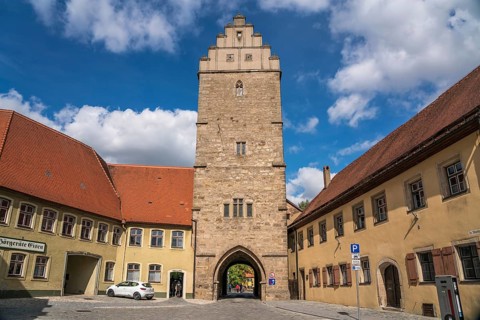 Rothenburger Tor in the old town of Dinkelsbuhl