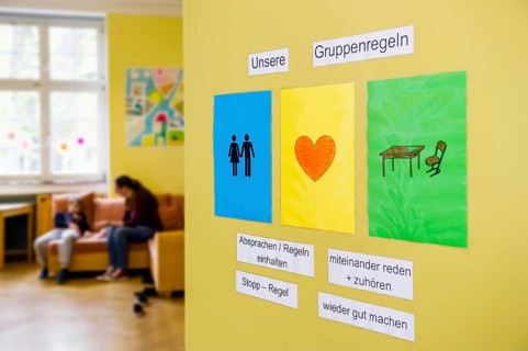 Door of a group room of an all-day school