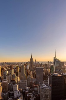 View of Midtown and Downtown Manhattan and Empire State Building from Top of the Rock Observation Center