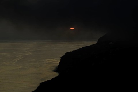 Dramatic cloudy sky at sunset