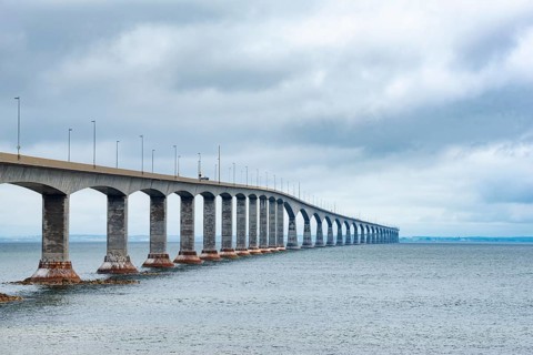 Confederation bridge linking New Brunswick with Prince Edward Island