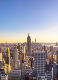 View of Midtown and Downtown Manhattan and Empire State Building from Top of the Rock Observation Center
