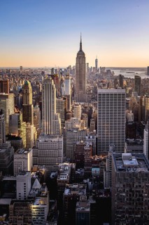 View of Midtown and Downtown Manhattan and Empire State Building from Top of the Rock Observation Center