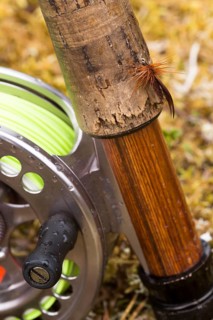 Detail of a fly rod with reel