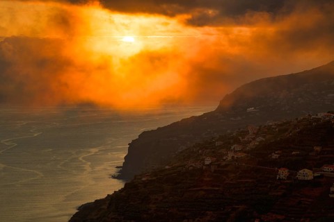Dramatic cloudy sky at sunset
