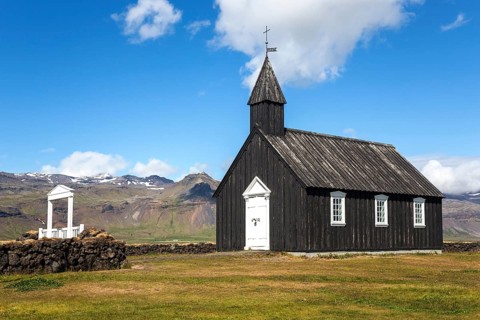 Black wooden church