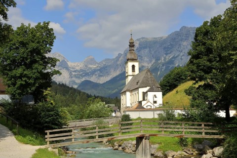 Parish church St. Sebastian with Ramsauer Ache